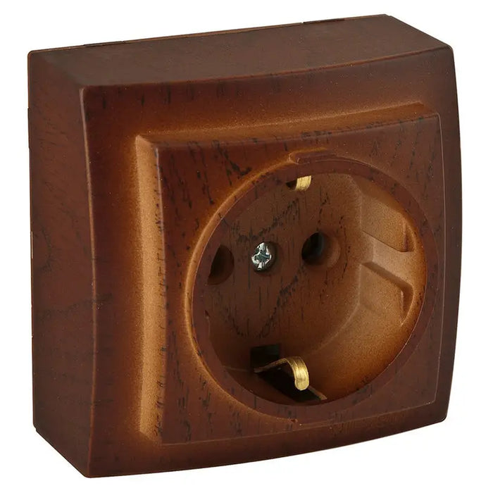 CONTACT SINGLE OPEN WALNUT NILSON THEMIS - Ключове и контакти<<<Електроматериали<<<Praktiker&&&Ключове и