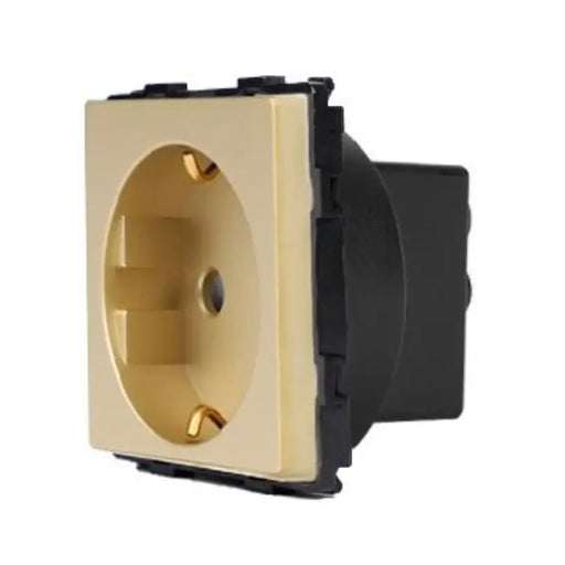 CONTACT SINGLE WITH CHILD PROTECTION GOLD LUXON - Ключове и контакти<<<Електроматериали<<<Praktiker&&&Ключове и