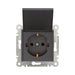 CONTACT SINGLE WITH COVER GRAPHITE MAKEL KAREA LINE - Ключове и контакти<<<Електроматериали<<<Praktiker&&&Ключове и