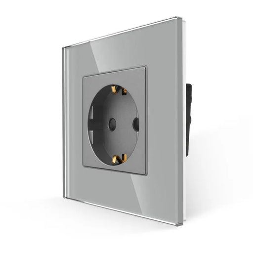 CONTACT WITH CHILD PROTECTION AND LUXON GLASS FRAME - Ключове и контакти<<<Електроматериали<<<Praktiker&&&Ключове и