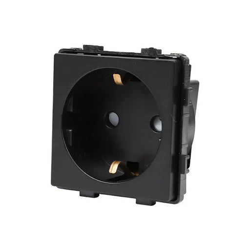 CONTACT WITH CHILD PROTECTION MECHANISM BLACK LUXON - Ключове и контакти<<<Електроматериали<<<Praktiker&&&Ключове и