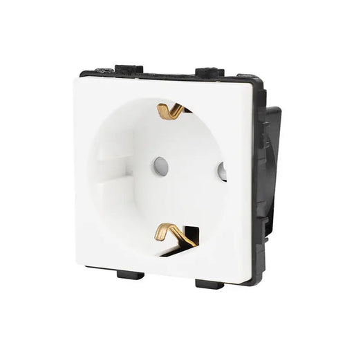 CONTACT WITH CHILD PROTECTION MECHANISM WHITE LUXON - Ключове и контакти<<<Електроматериали<<<Строителни