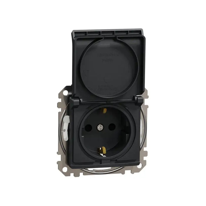 CONTACT WITH COVER IP44 ANTHRACITE SCHNEIDER SEDNA (SDD214023) - Ключове и