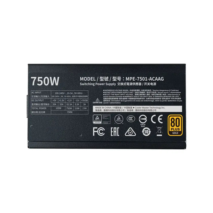 Cooler Master MWE Gold 750 - V2 power supply unit 750 W 24-pin ATX ATX Black - Захранвания<<<Компютърни