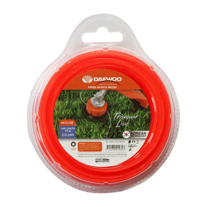 CORD FOR TRIMMER PROFILE DAEWOO STAR 2 MM 15 M - Аксесоари за градински машини<<<Градински
