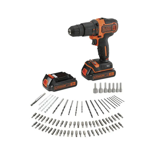 CORDLESS IMPACT DRILL WITH TWO BATTERIES 1.5 AH AND CHARGER BLACK&DECKER BDCHD18BAFC-QW 18 V 40.00 nm NUMBER