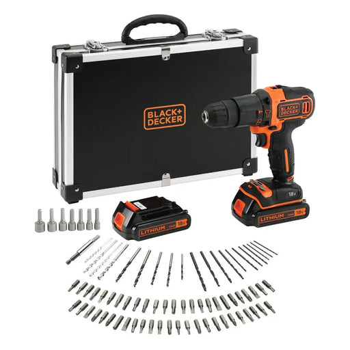 CORDLESS IMPACT DRILL WITH TWO BATTERIES 1.5 AH AND CHARGER BLACK&DECKER BDCHD18BAFC-QW 18 V 40.00 nm NUMBER