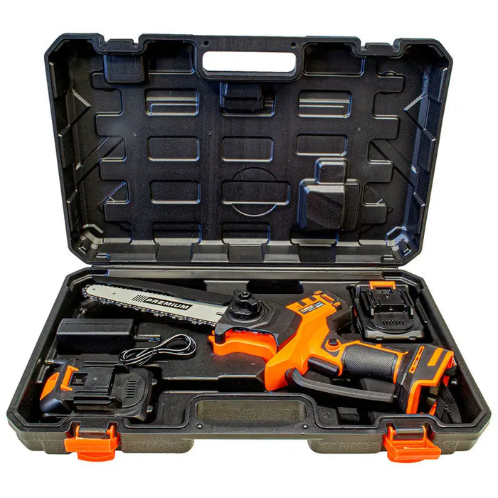 CORDLESS MINI CHAINSAW PREMIUM 21 V NUMBER OF BATTERIES 2 1.50 Ah BAR LENGTH 20.00 cm - Акумулаторни мини