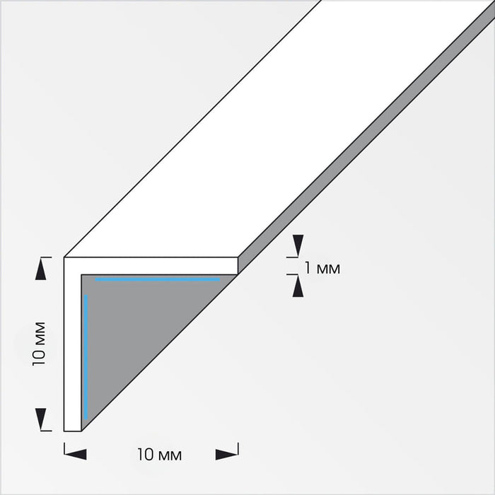 CORNER PROFILE PVC SELF-ADHESIVE 10X10 MM 1 M ALFER ALUMINUM - Профили<<<Профили и планки<<<Инструменти и
