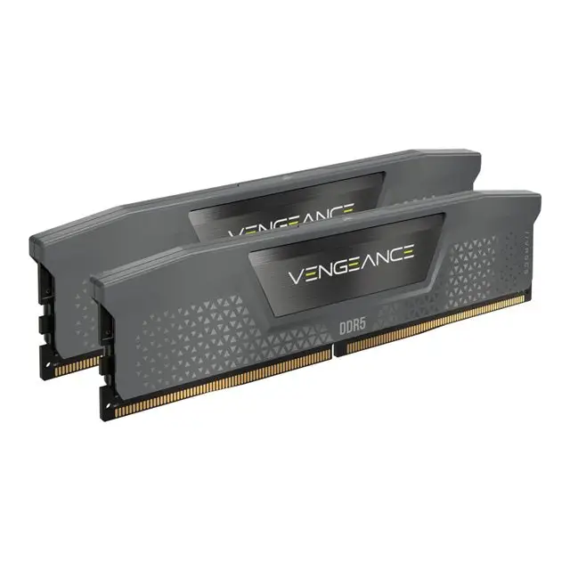 CORSAIR VENGEANCE 64GB 2x32GB DDR5 5200MT/s DIMM Unbuffered 40-40-40-77 Std PMIC AMD EXPO Cool Grey Heatspreader Black