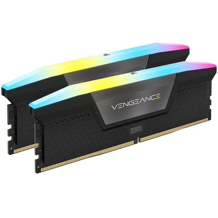 CORSAIR VENGEANCE RGB 32GB 2x16GB DDR5 5600MHz DIMM Unbuffered 40-40-40-77 XMP 3.0 Black Heatspreader RGB LED 1.25V
