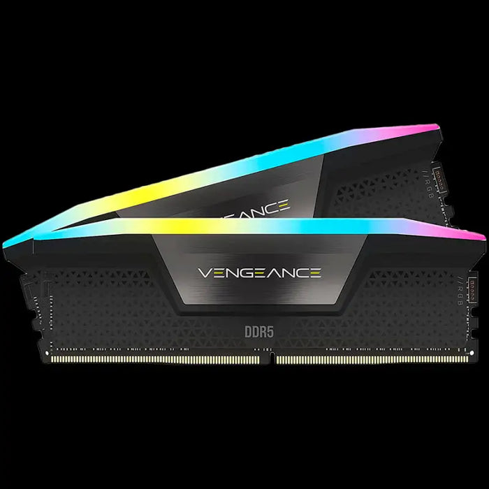 CORSAIR VENGEANCE RGB 32GB 2x16GB DIMM DDR5 6400MT/s Unbuffered 32-40-40-84 Std PMIC XMP 3.0 Black Heatspreader 1.4V