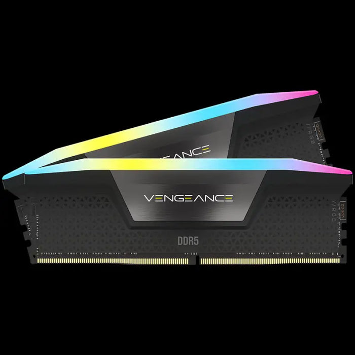 CORSAIR VENGEANCE RGB 64GB 2x32GB DDR5 6000MT/s DIMM Unbuffered 30-36-36-76 Std PMIC XMP 3.0 Black Heatspreader RGB LED