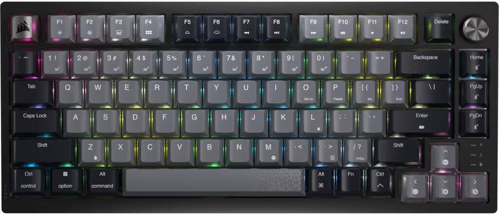 Corsair K65 Plus RGB 75% Wireless Mechanical Keyboard, HS, Corsair NLX Red Key Switches