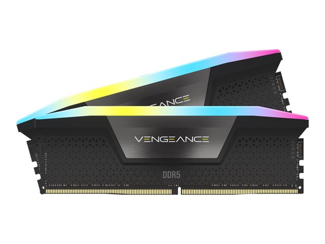 CORSAIR DDR5 7200MT/s 32GB 2x16GB DIMM Unbuffered 34-44-44-96 OC PMIC XMP 3.0 VENGEANCE RGB DDR5 Black Heatspreader RGB LED