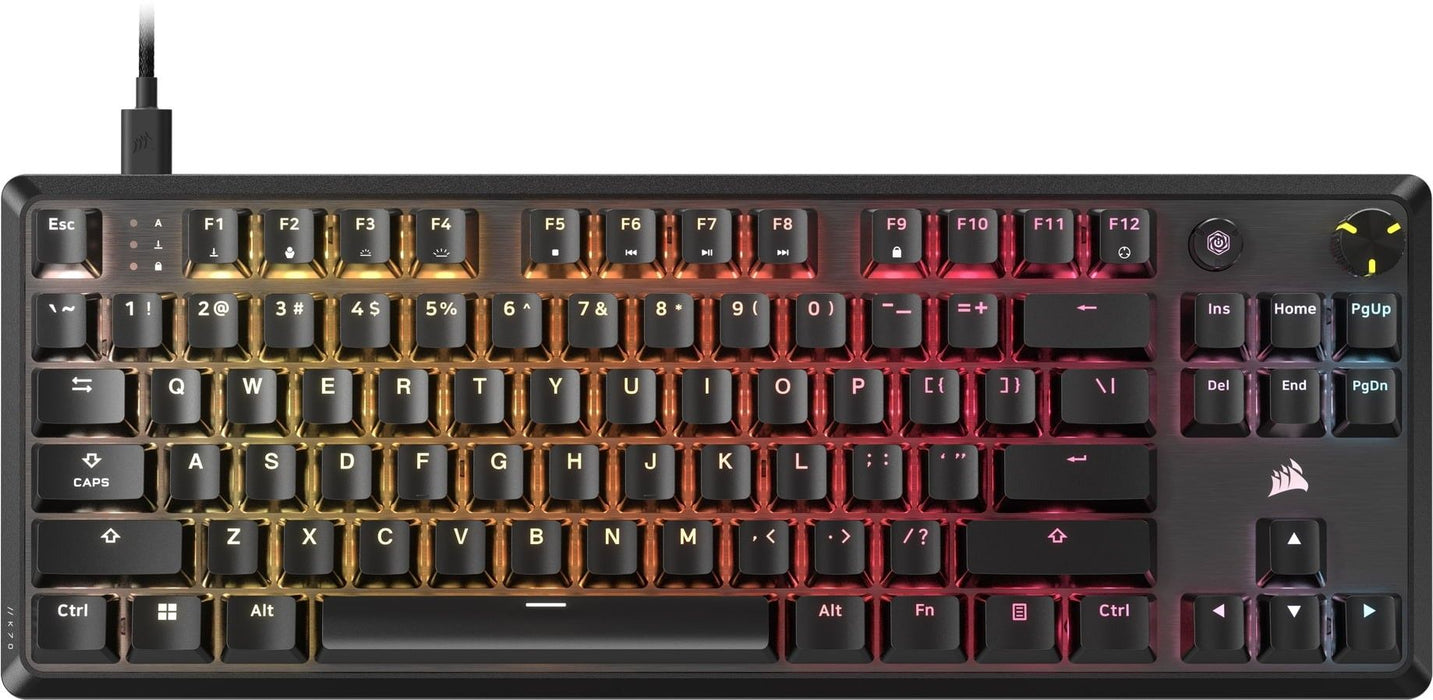 Corsair K70 RGB MK.2 Core TKL Mechanical Gaming Keyboard, Corsair MLX Red Switch
