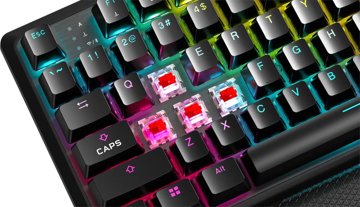 Corsair K70 CORE TKL RGB Gaming Wireless/Bluetooth Mechanical Keyboard, Corsair MLX Red Switch