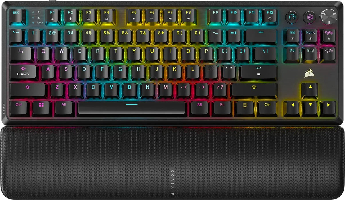 Corsair K70 CORE TKL RGB Gaming Wireless/Bluetooth Mechanical Keyboard, Corsair MLX Red Switch