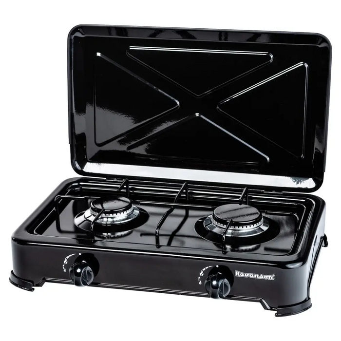 Countertop Hob Gas Ravanson K-02TB [black; 2 zone(s)] - CookersAGD-KTU<<<Home Appliance - ProductsAGD<<<ActionPL