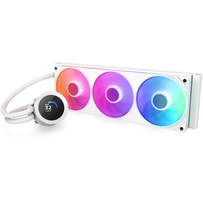 CPU Cooler NZXT Kraken Plus 360 RGB LCD Display - White - Охладители за процесори<<<Компютърни