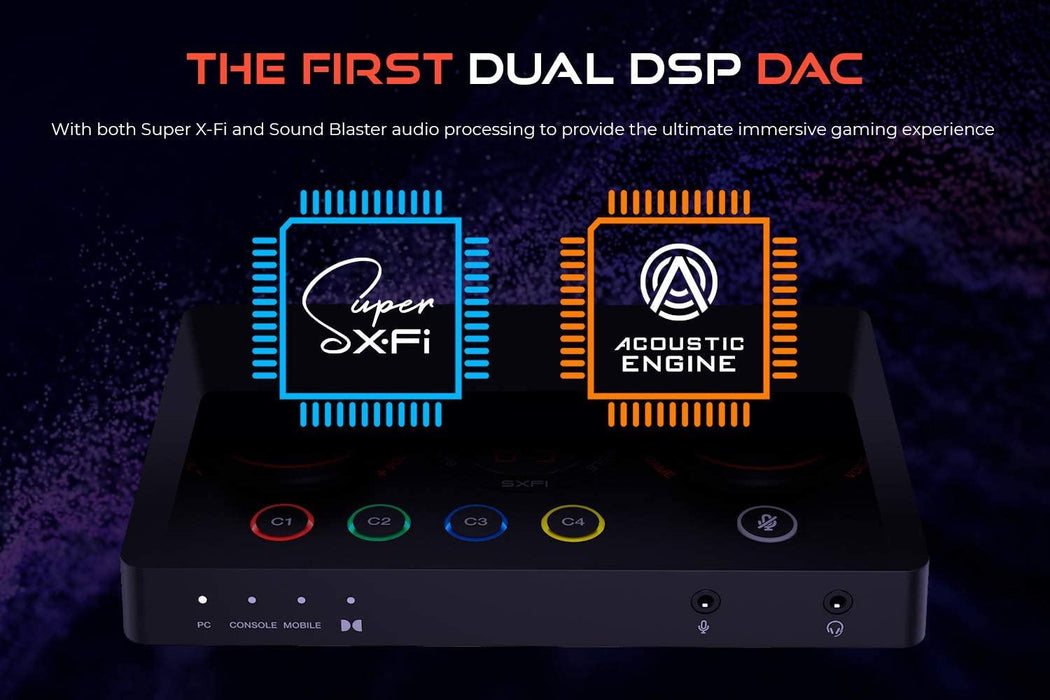 External sound card Creative Sound Blaster GC7, USB-C, Super X-FI, PC, Mac, PS 4/5, Xbox, Nintendo Switch