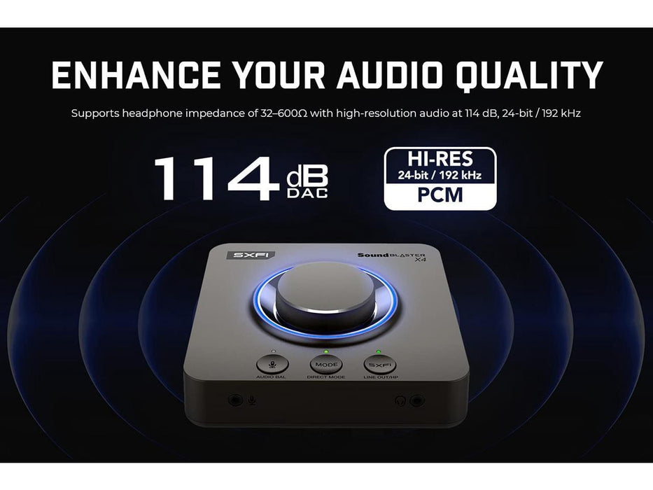 External sound card Creative Sound Blaster X4, USB-C, DAC, Super X-FI, TOSLINK