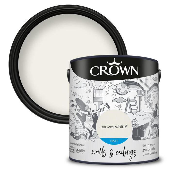 INTERIOR PAINT CROWN CANVAS WHITE 2.5L
