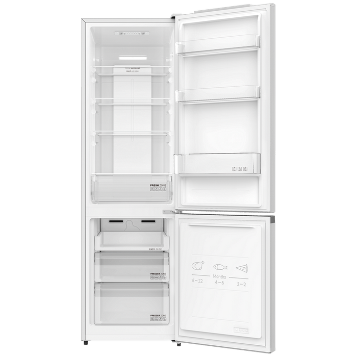 Refrigerator with freezer Crown CBN269IX, 262 l, E, No Frost, Stainless steel