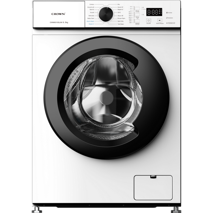 Crown CWM6010SLIM Washing Machine, 1000 rpm, 6.00 kg, A, White