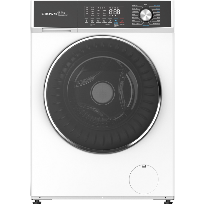Crown CWM8014WY Washing Machine, 1400 rpm, 8.00 kg, A, White