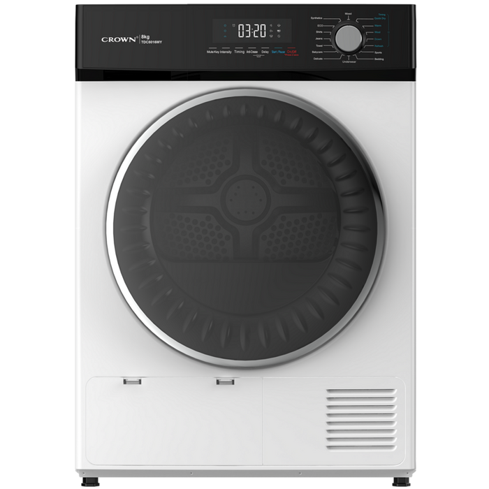 Crown TDC8016WY dryer, 8 kg, E, White