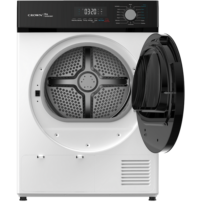 Crown TDC8016WY dryer, 8 kg, E, White