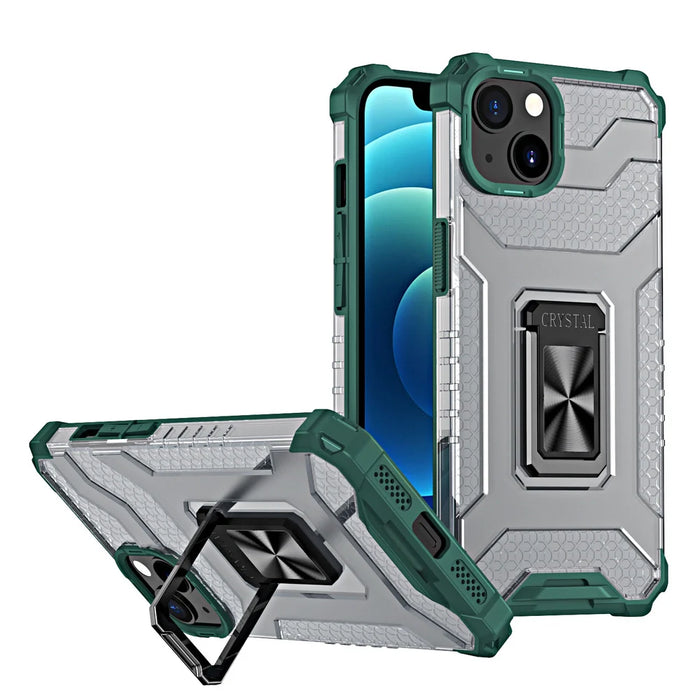 Crystal Ring Case Kickstand Tough Rugged Cover for iPhone 12 mini green - Cell phone cases and covers<<<HurtelXML