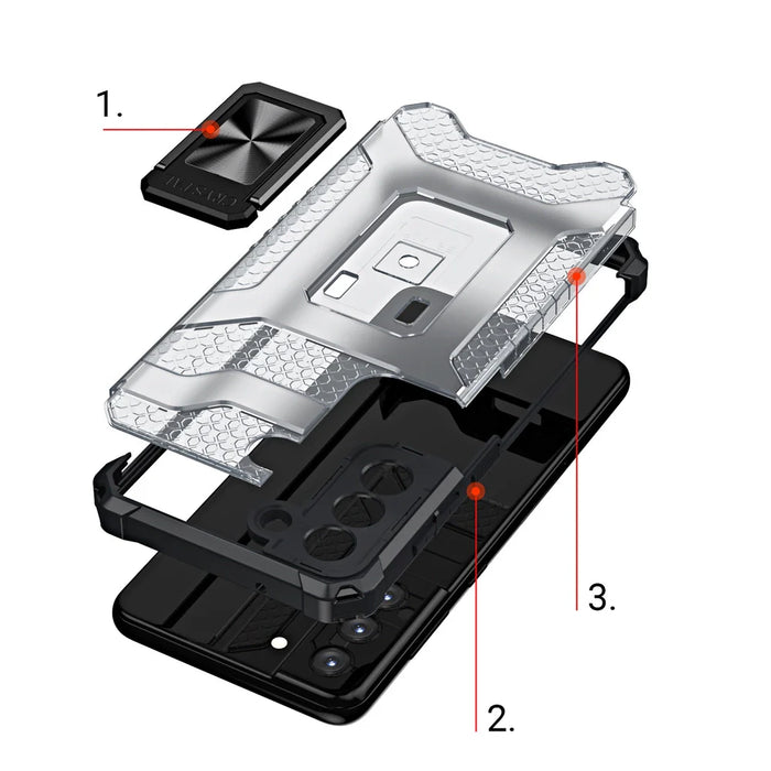 Crystal Ring Case Kickstand Tough Rugged Cover for Samsung Galaxy S21+ 5G (S21 Plus 5G) blue - Cell phone cases