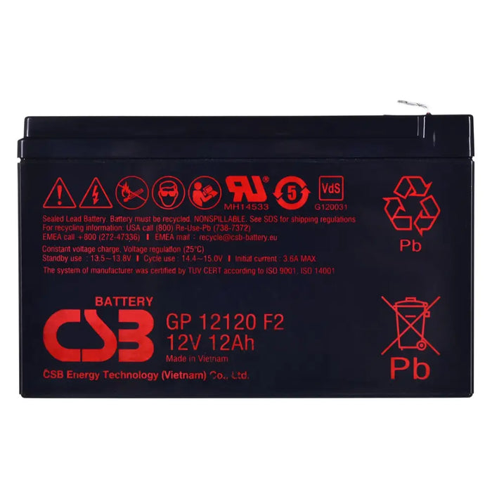 CSB GP12120F2 12V 12Ah battery - BatteriesZSI-AKU<<<Emergency power systemZSI<<<ActionPL