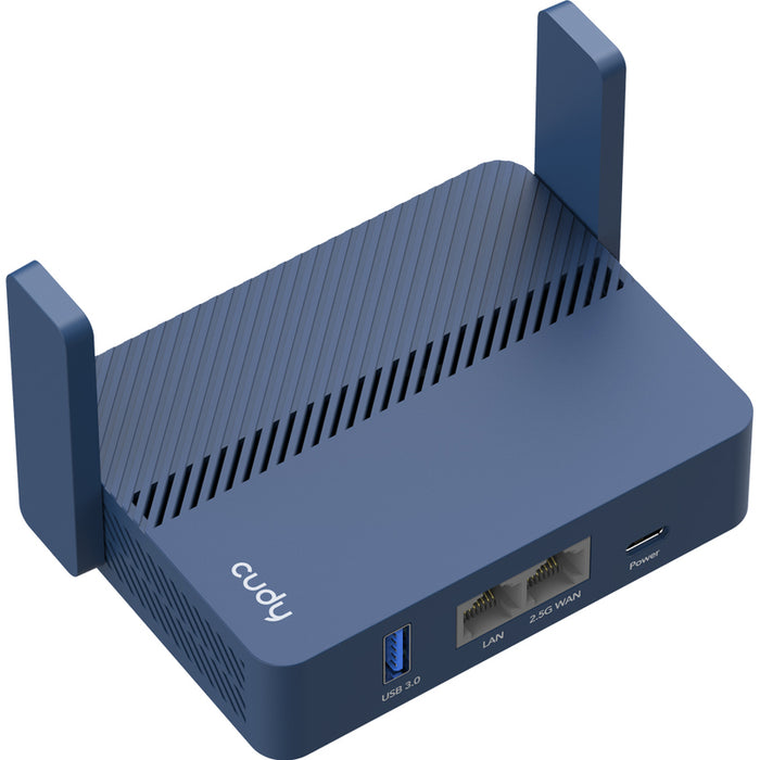 Wireless router Cudy TR3000 VPN Travel router AX3000, 2.5Ghz WAN, USB-C, 2 x antennas, blue