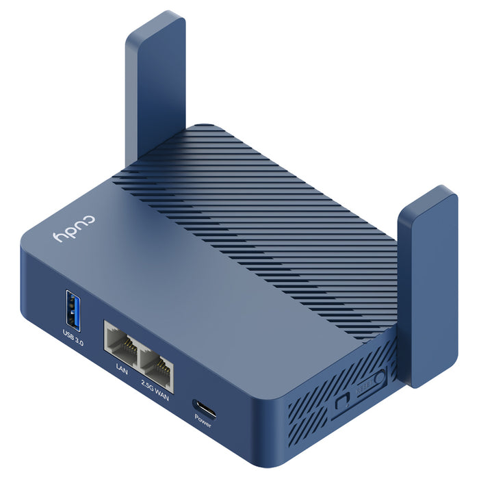 Wireless router Cudy TR3000 VPN Travel router AX3000, 2.5Ghz WAN, USB-C, 2 x antennas, blue