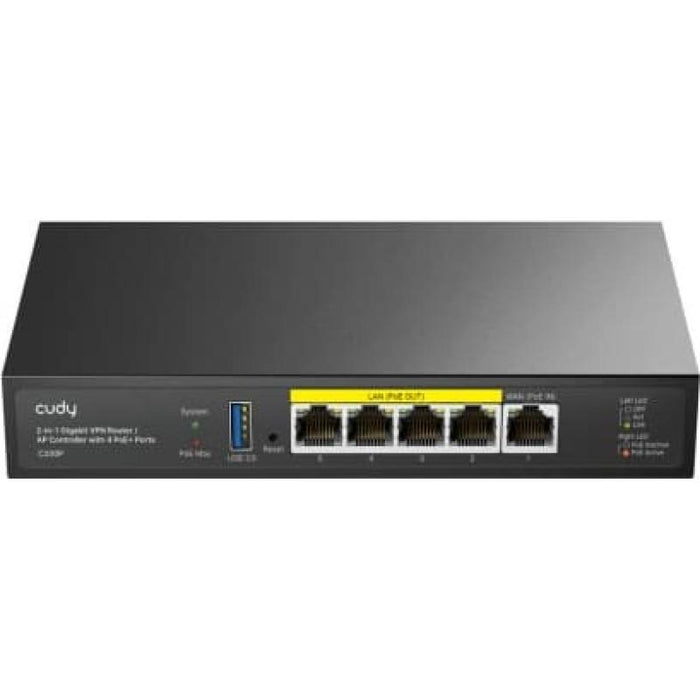 Wireless router and access point CUDY C200P 2 in 1, 1xGigabit, 4xGigabit POE+PSU, USB 3.0