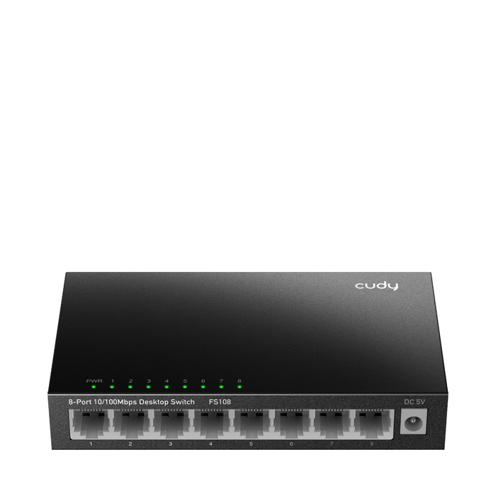 Switch Cudy FS108, 8-port 10/100 Mbps RJ 45, Metal housing, Black