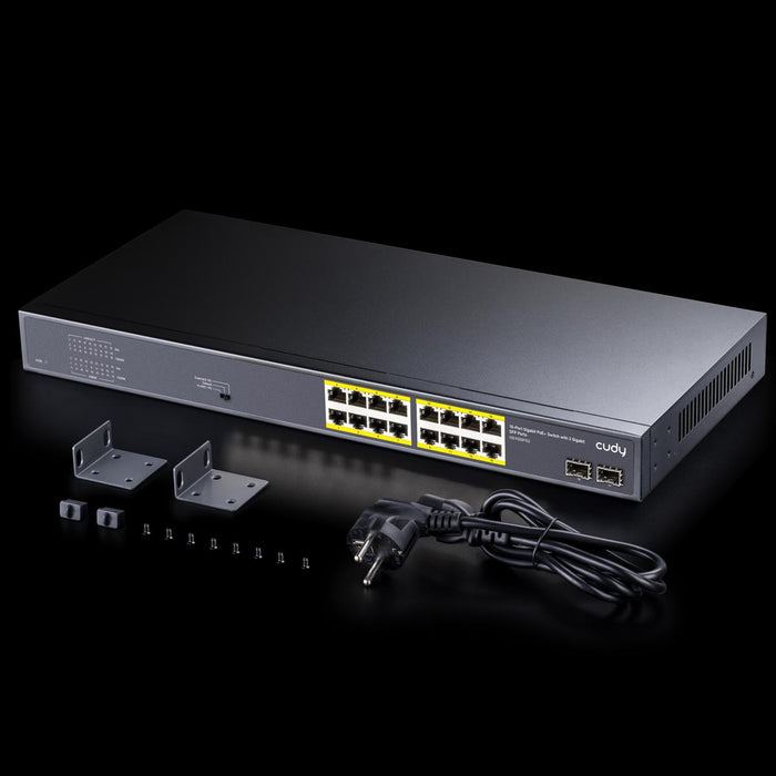 Cudy GS1020PS2 switch, 16 x Gigabit PoE, 2 x Gigabit SFP