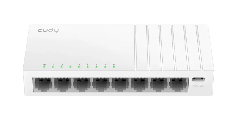 Switch Cudy GS108U, 8-port 10/100/1000 Mbps RJ 45, USB-C - White