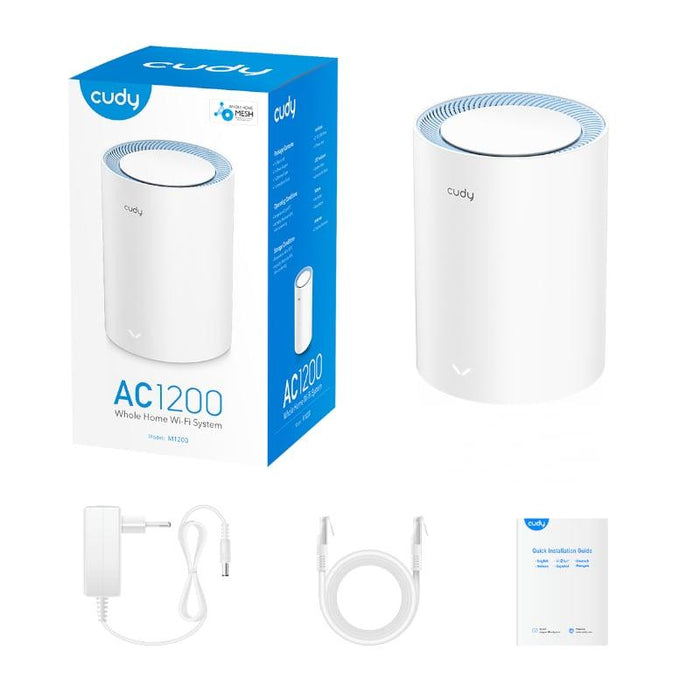 Wireless Mesh System Cudy M1200 2, AC1200 Dual Band, 2.4/5 GHz, 300 - 867 Mbps, 1 piece