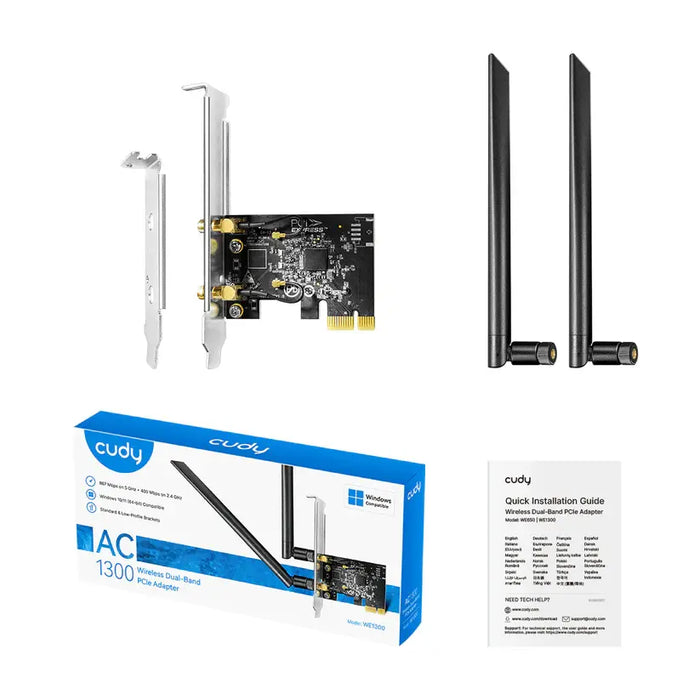 Cudy WE1300 Network Card, Dual-Band PCI-e, 867 - 400 Mbps
