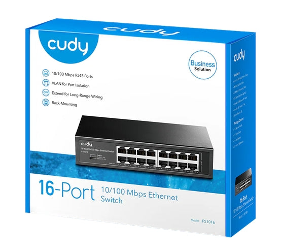 Switch Cudy FS1016, 16 ports, 10/100Mbps, Metal Switch