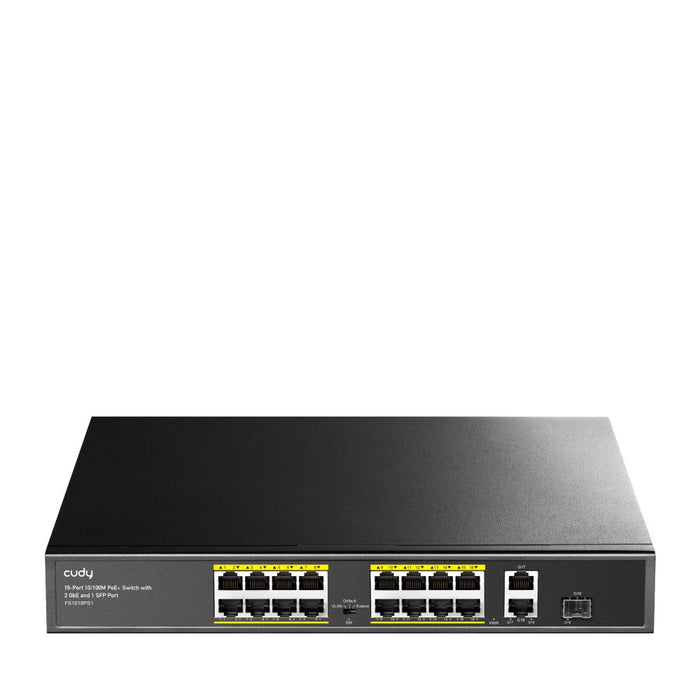 Switch Cudy FS1018PS1, 16 x 10/100 PoE+ Switch 190W, 2 x Gigabit ports, 1 x SFP Slot