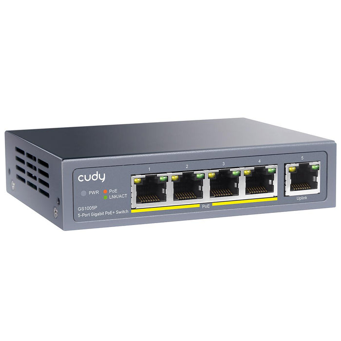 Switch Cudy GS1005P, 5 ports, 10/100/100, PoE+ Switch 60W, Uplink port