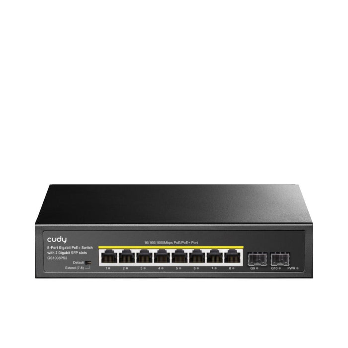 Switch Cudy GS1008PS2, L2, 8 x Gigabit Ethernet PoE ports, 2 x SFP, 128MB RAM