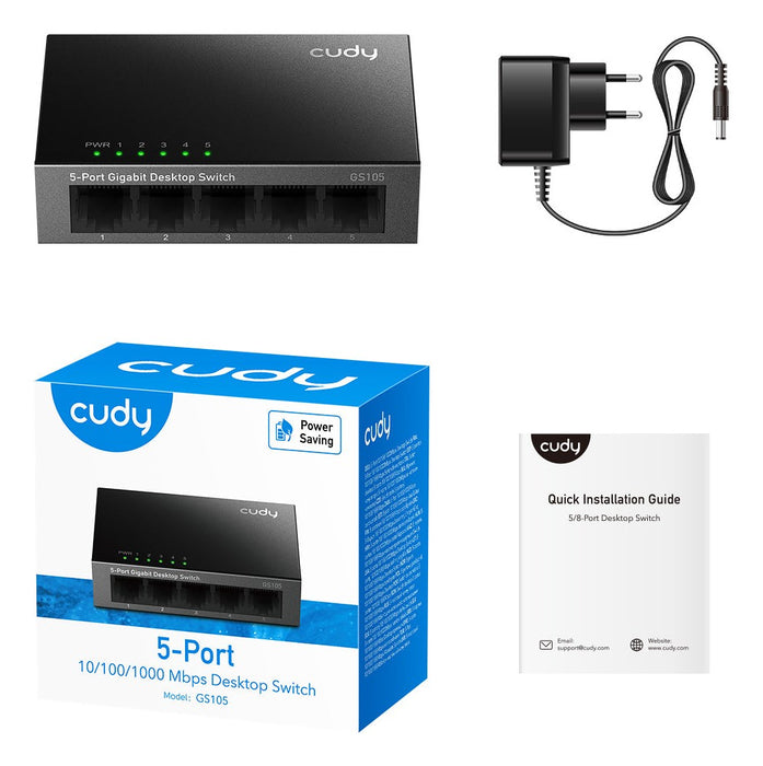 Switch Cudy GS105, 5 ports, 10/100/1000, Auto-MDI/MDIX