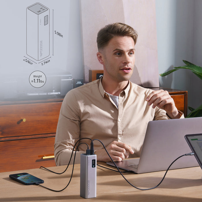 Powerbank Cuktech CUKP200XGLGR 100W 20000mAh 2 x USB-C 1 x USB-A - gray