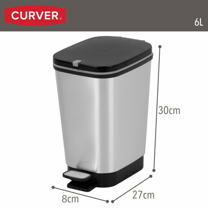 Waste bin Curver Grey Plastic 6 L (5 Units)